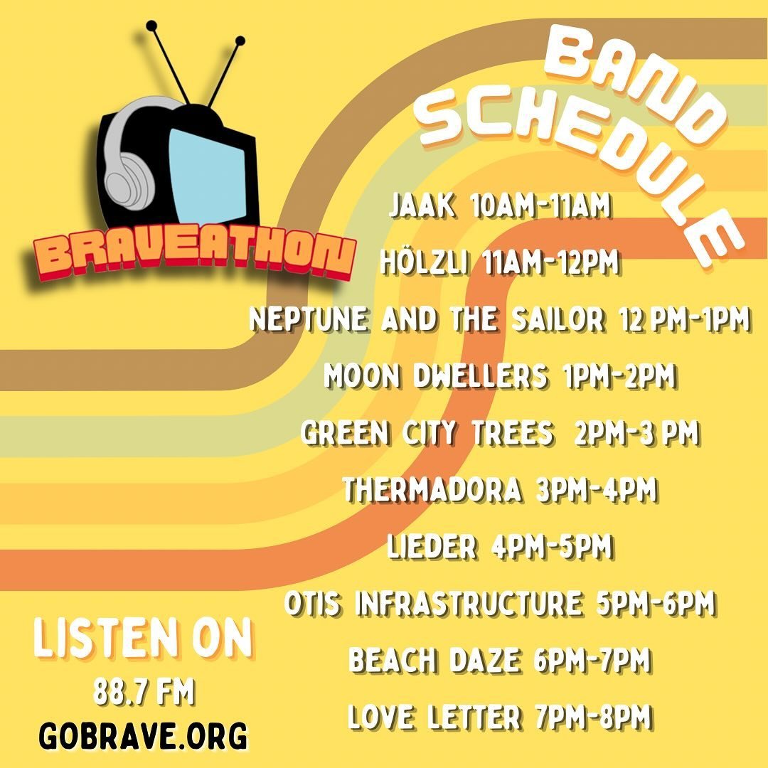 ‼️IT&rsquo;S BRAVETHON DAY‼️ We are so excited for our 10-hour live music marathon! Incredible performances and interviews will be taking place in Hamilton Hall today🧡🤘🏼🖤

Make sure to tune in on 88.7 FM, gobrave.org, or watch the @wptvnetwork li