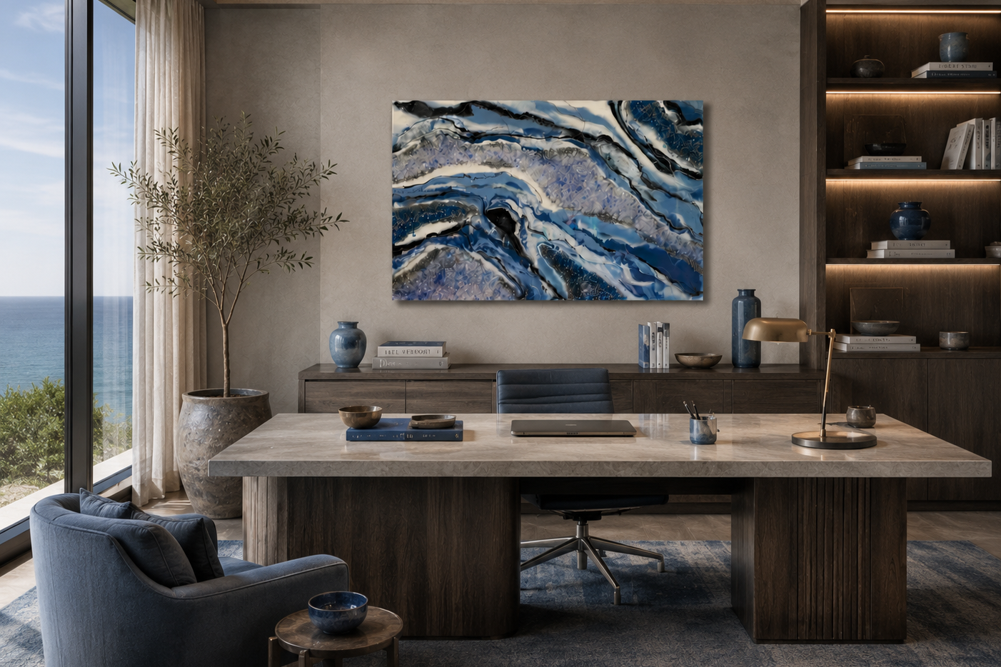 Mare displayed in a contemporary interior, showing the scale and texture of the original artwork.