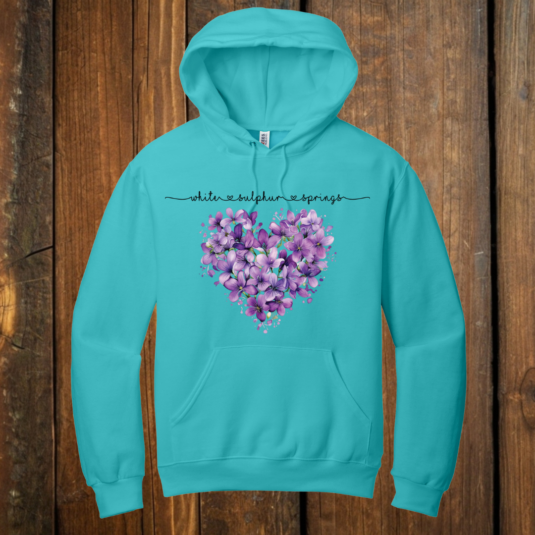 tropical blue floral white sulphur springs hoodie