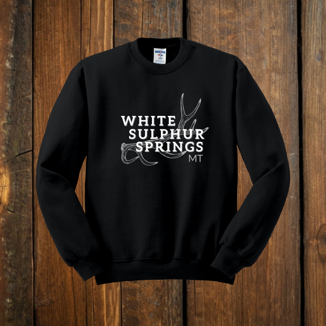 white sulphur springs montana antler shed sweatshirt black