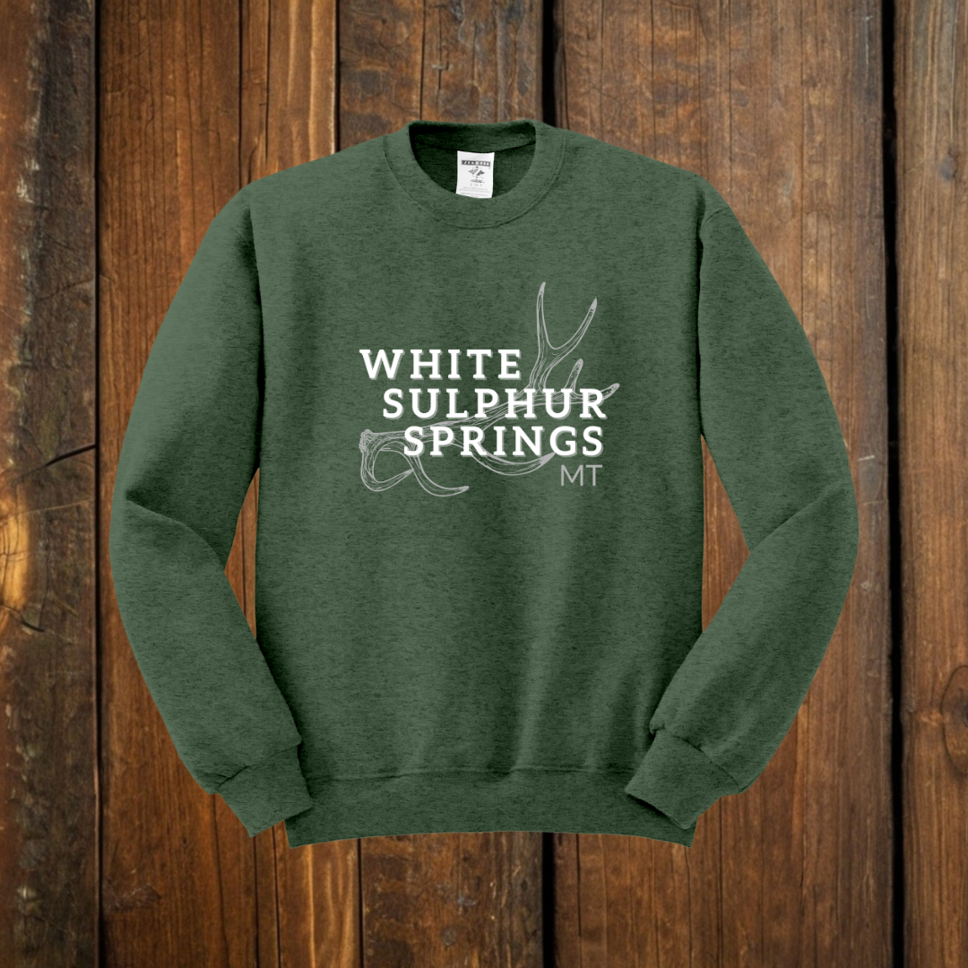 White Sulphur Springs Montana Antler Shed Sweatshirt