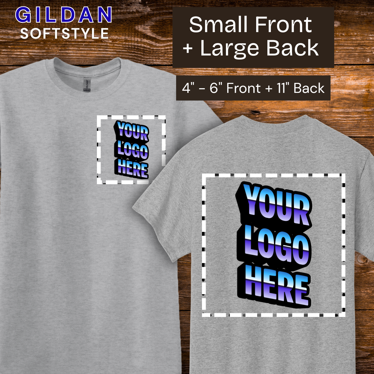 Custom Gildan Softstyle T-shirts (Front & Back Prints)