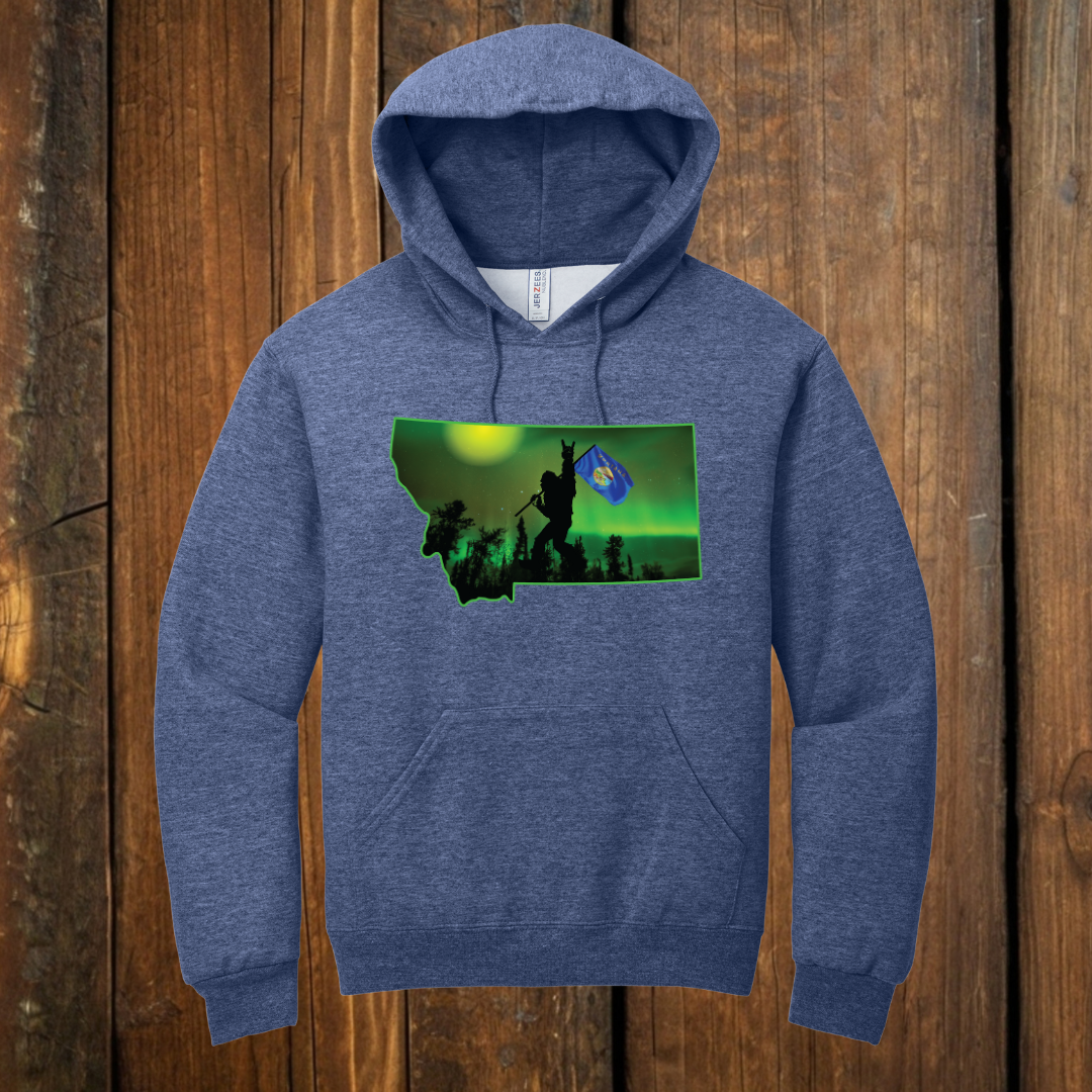 montana bigfoot vintage navy hoodie