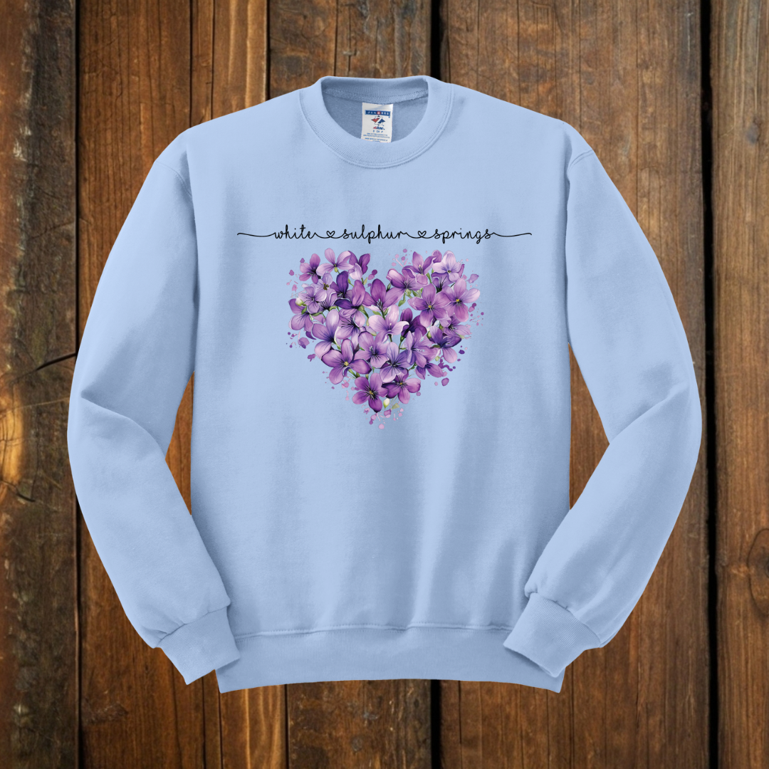White Sulphur Springs Floral Sweatshirt light blue