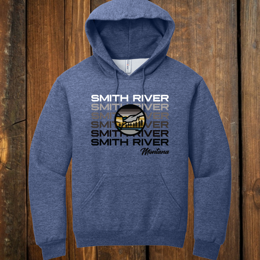 smith river montana blue hoodie