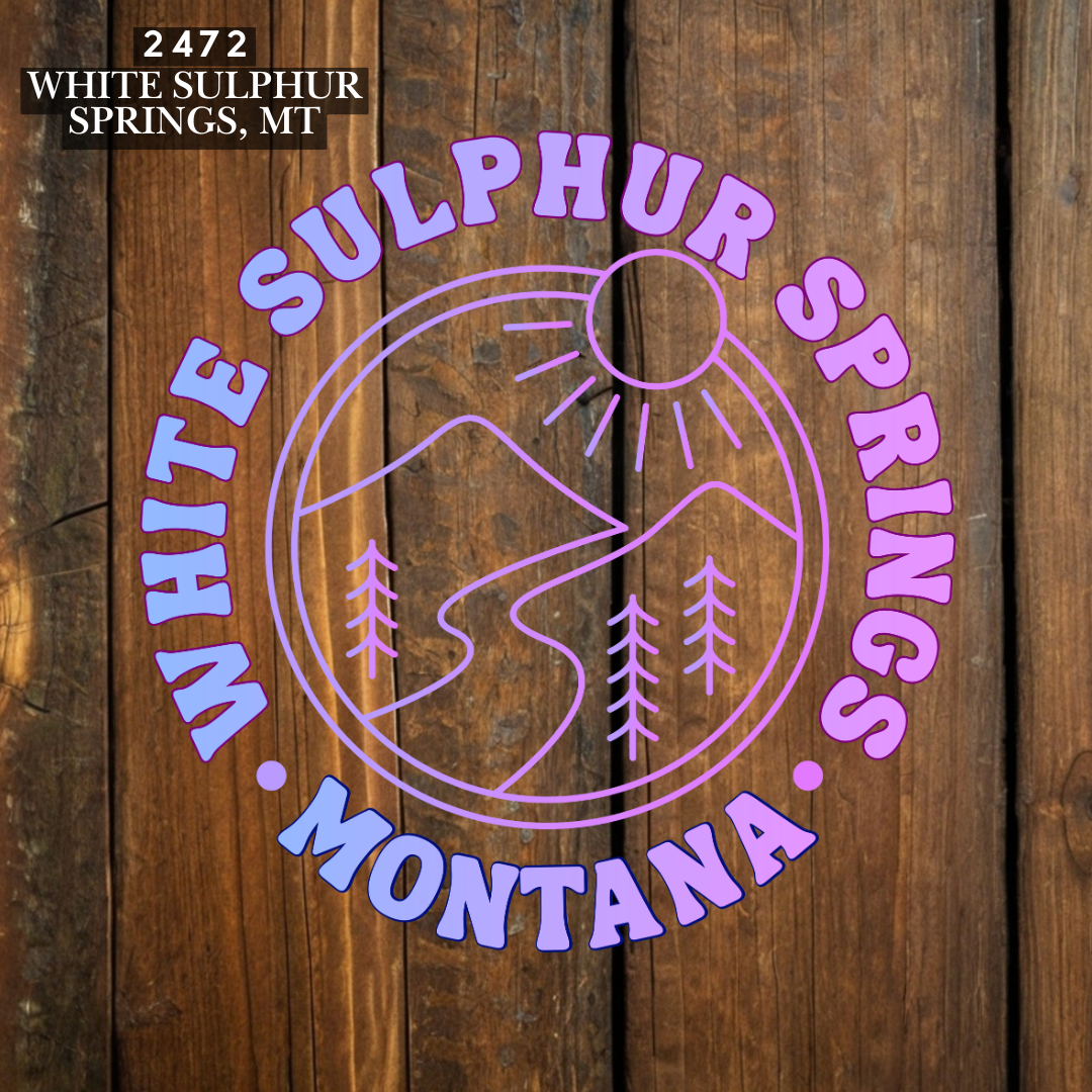 white sulphur springs retro gradient design
