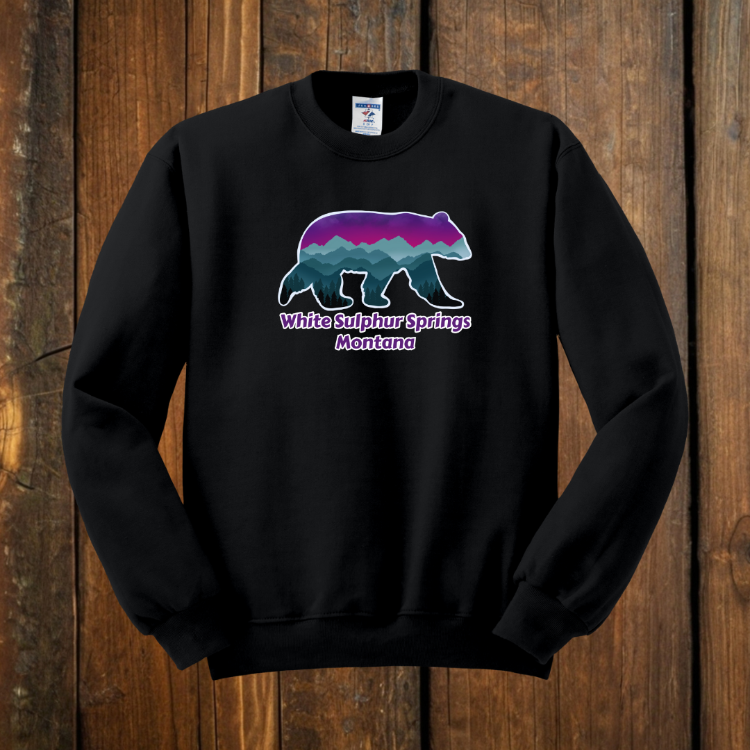 Northern Lights Bear Black Sweatshirt