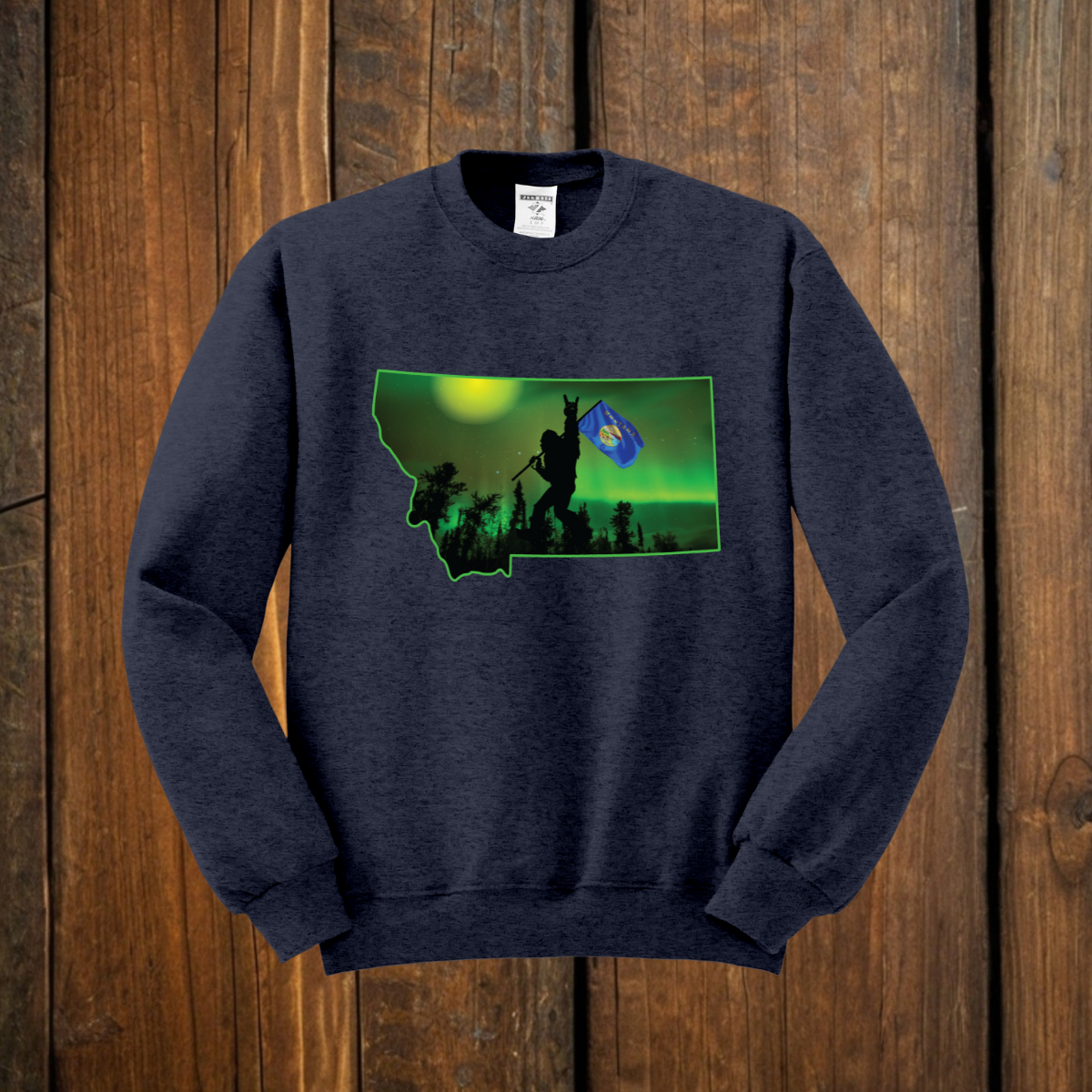 montana bigfoot navy blue sweatshirt