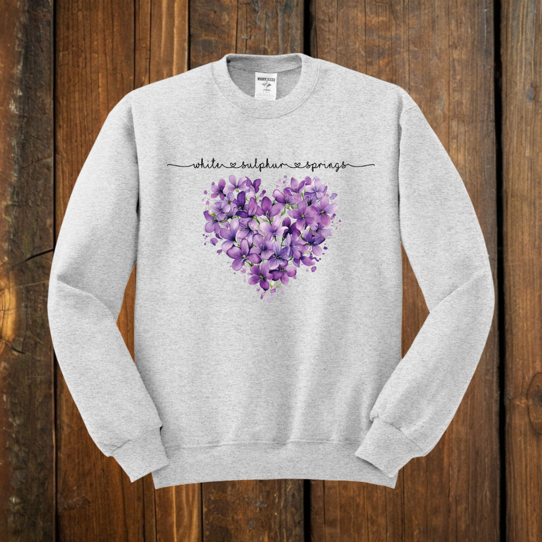 White Sulphur Springs Floral Sweatshirt gray