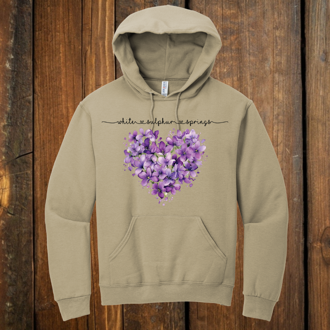 Khaki floral white sulphur springs hoodie