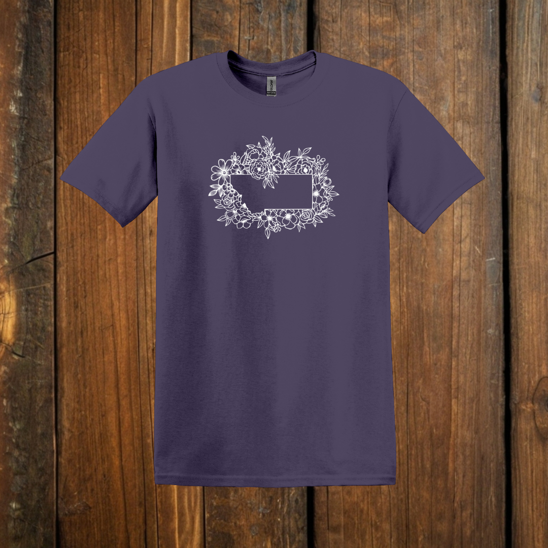 purple vintage floral tee