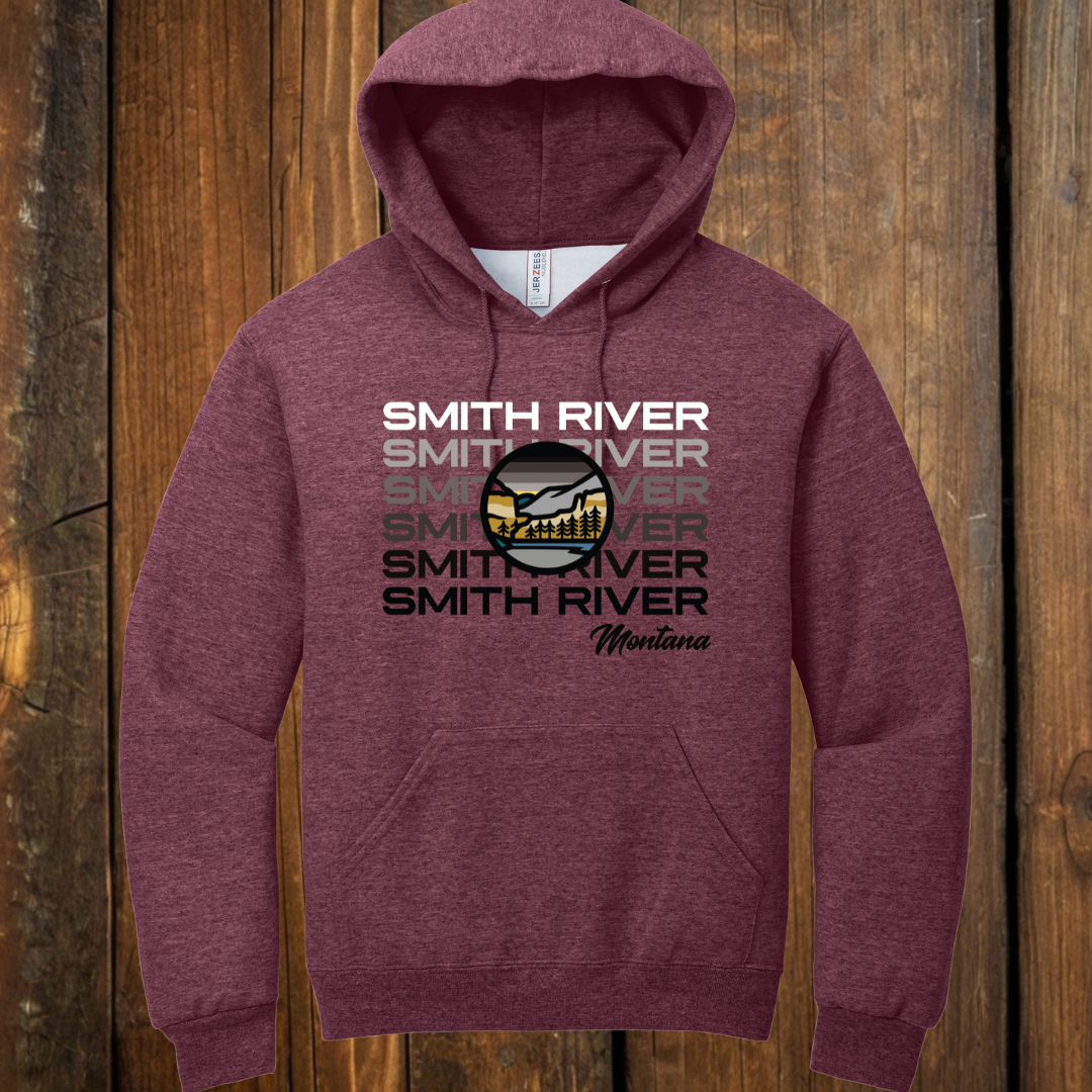 smith river montana vintage maroon hoodie