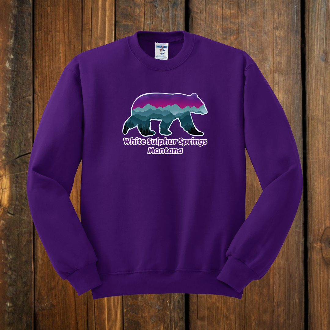 Northern Lights Bear Purple Sweatshirt