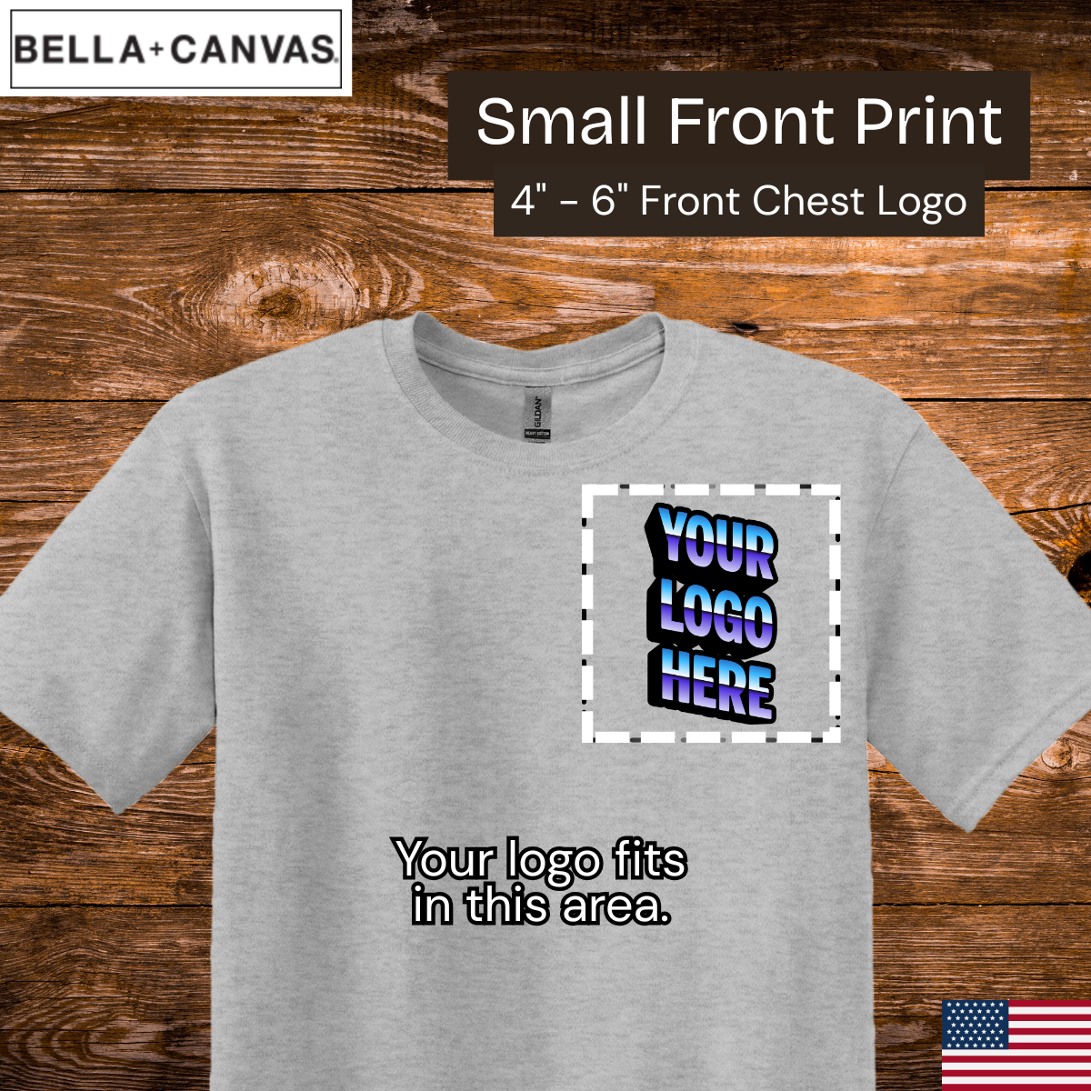 Custom Bella+Canvas T-shirts (Small Print - up to 6" x 6")