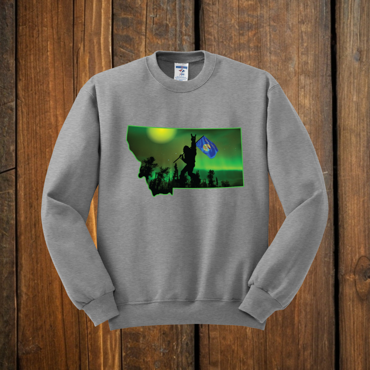 montana bigfoot gray sweatshirt