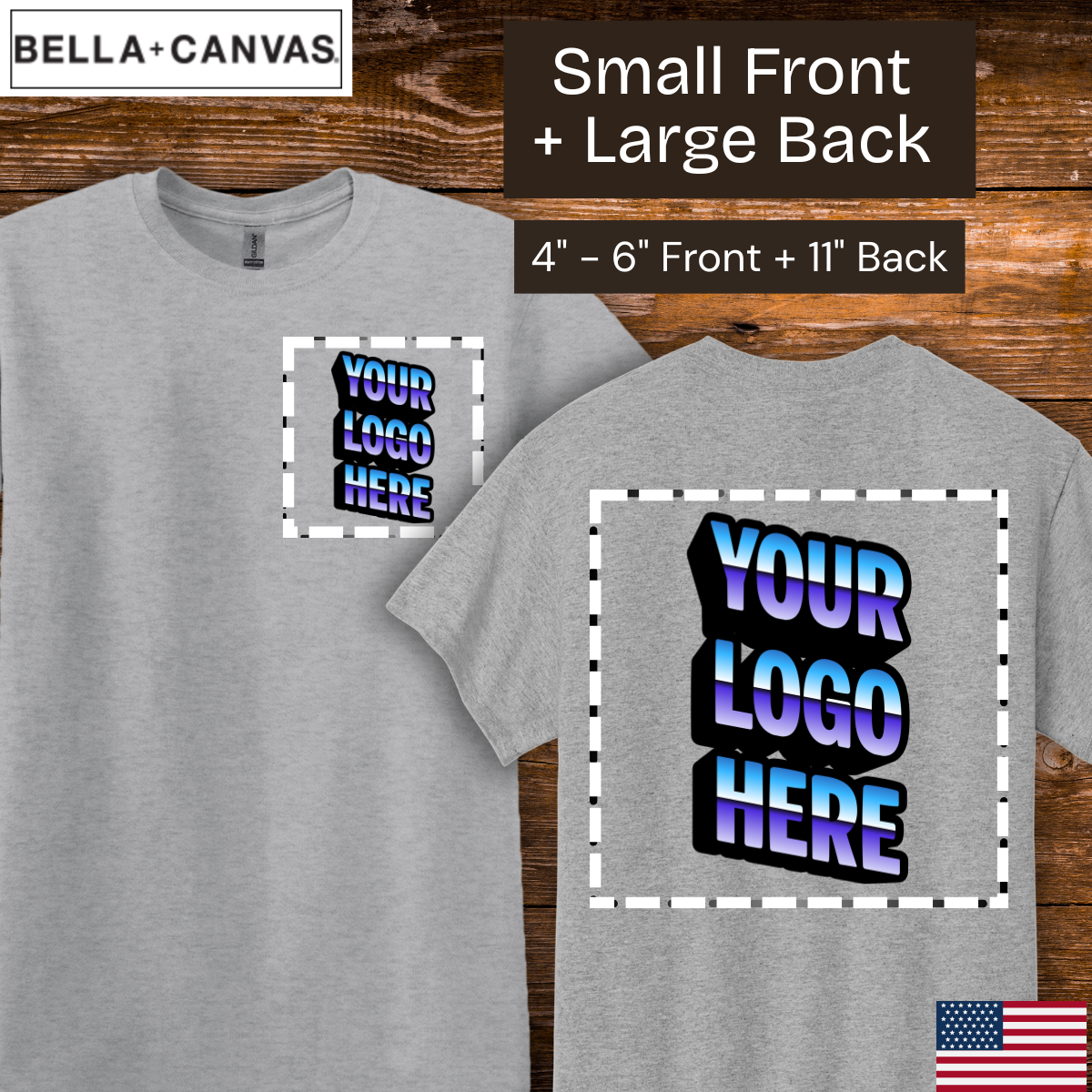 Custom Bella+Canvas T-shirts - (Small + Large Print)