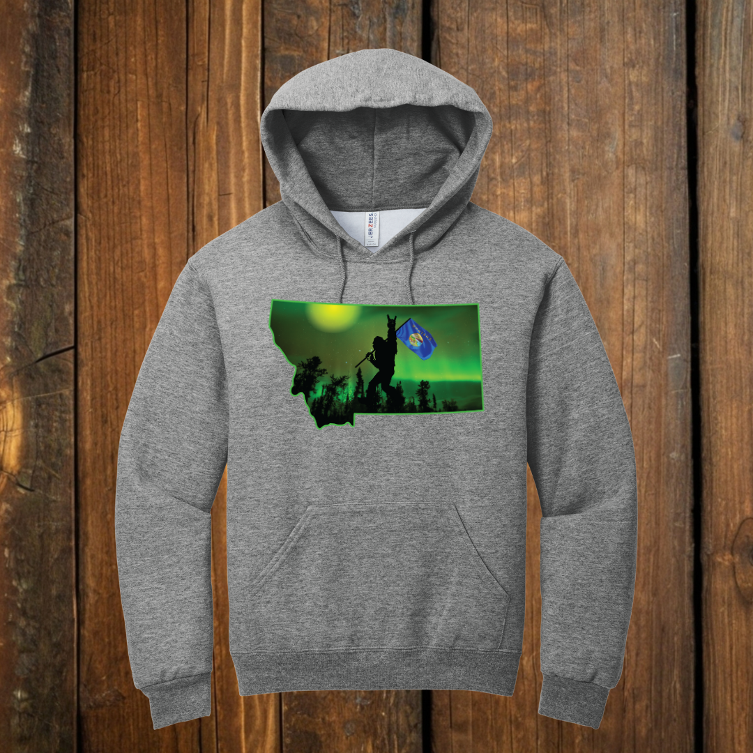 montana bigfoot gray hoodie