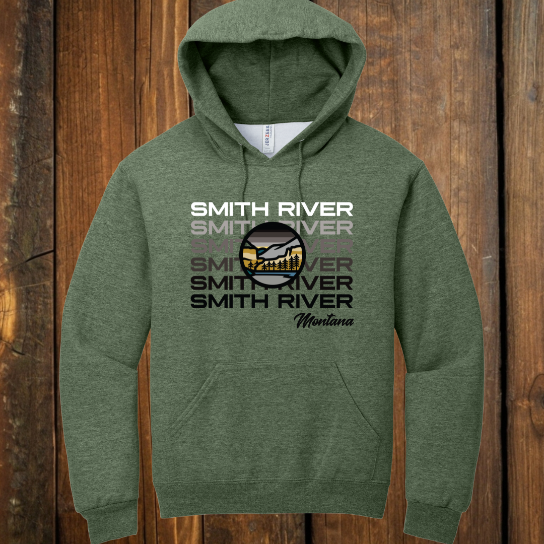 smith river montana vintage green hoodie