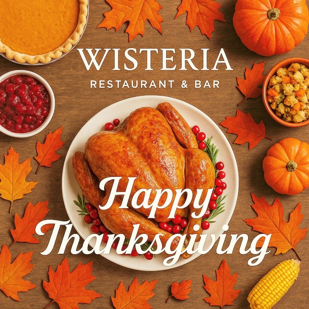 Wisteria Restaurant &amp; Bar is wishing everyone the happiest, tastiest Thanksgiving ever! 🦃🔥 Let&rsquo;s eat, celebrate, and make today unforgettable. 🍁✨
#ThanksgivingVibes #WisteriaBoston #HolidayFeast