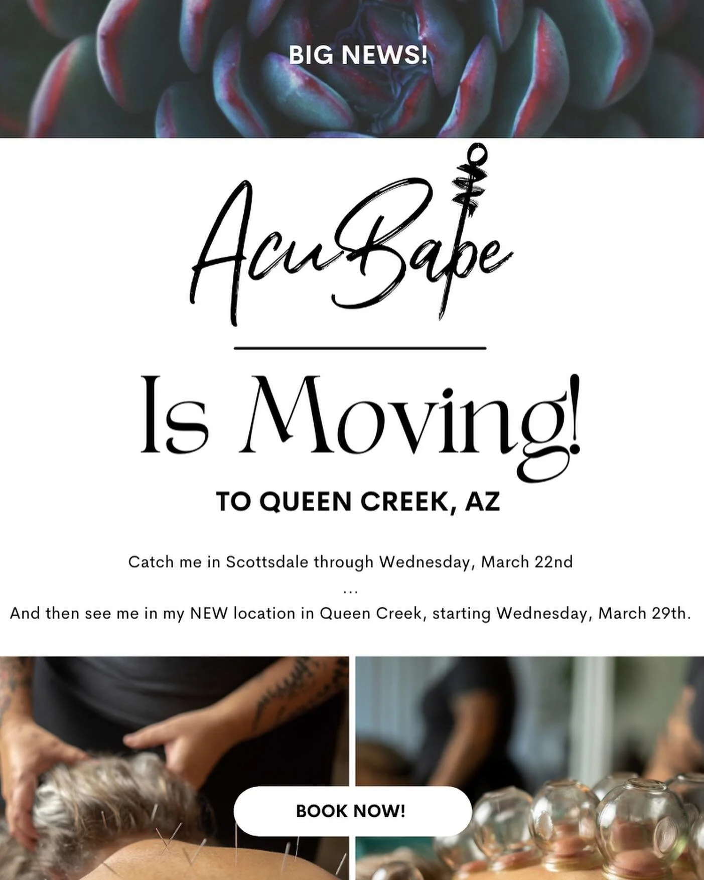 Big News Y&rsquo;all: I&rsquo;m moving to Queen Creek! 

My last day booking patients in the Scottsdale office will be Wednesday, March 22nd.

My first day booking patients in my NEW Queen Creek location will be the following Wednesday, March 29th.

