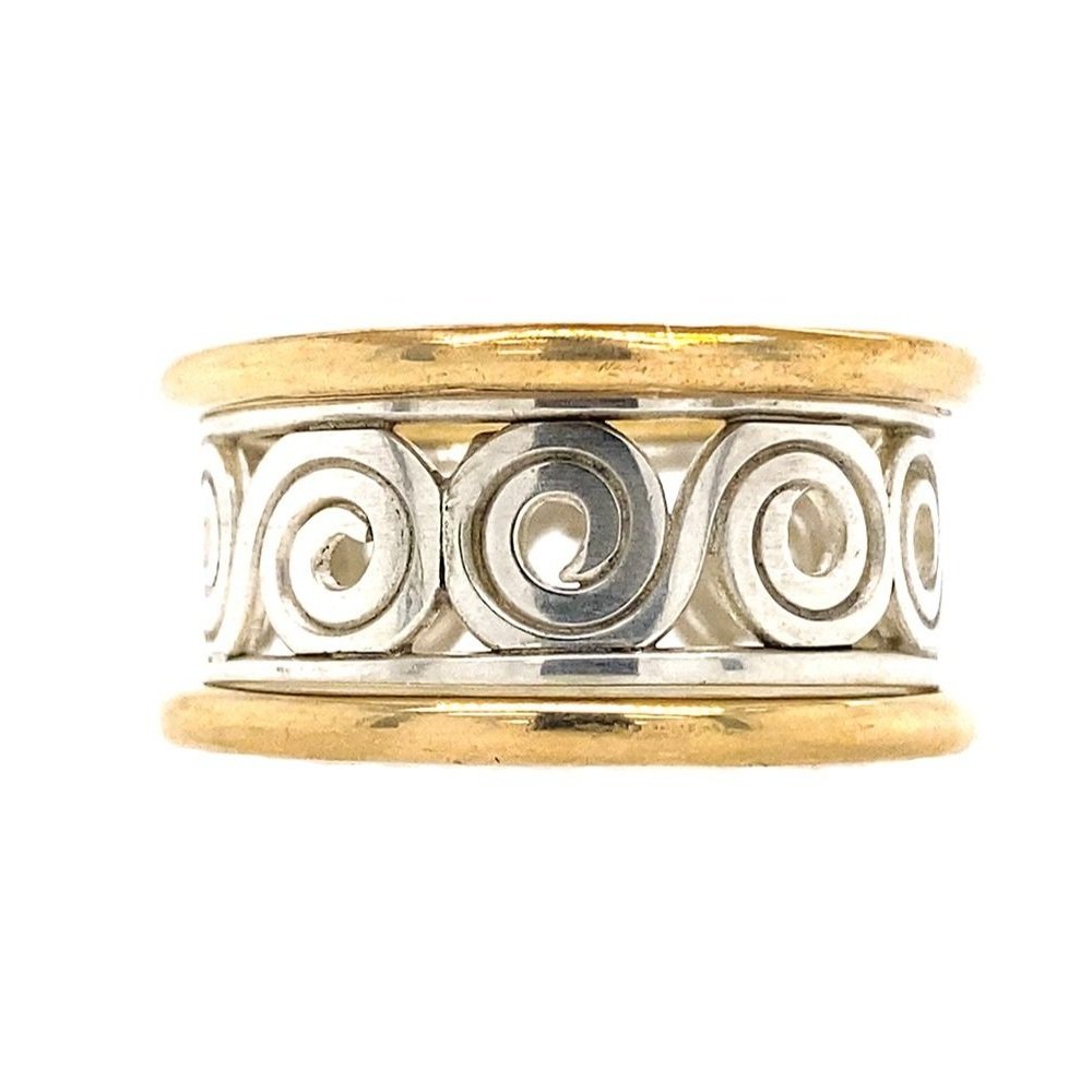 reclaimed metal argentium silver scroll band