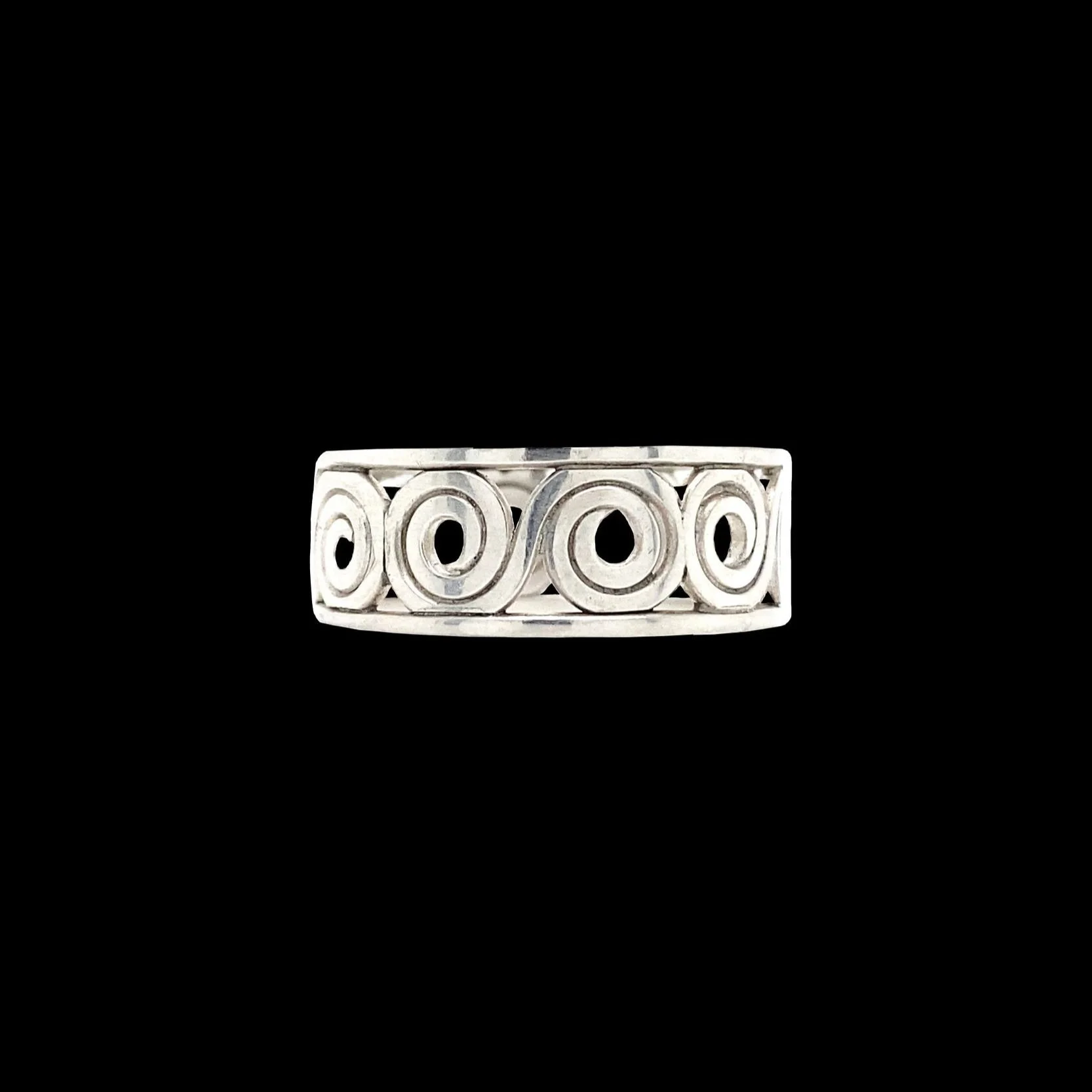 artisan recycled silver Greek key scroll ring
