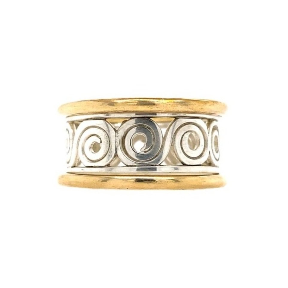 hand made recycled 18k gold and silver Greek key stacking set rings