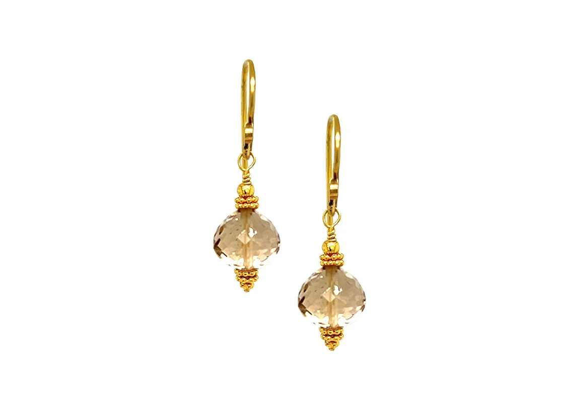 Champagne Citrine and 18K Gold Earrings
