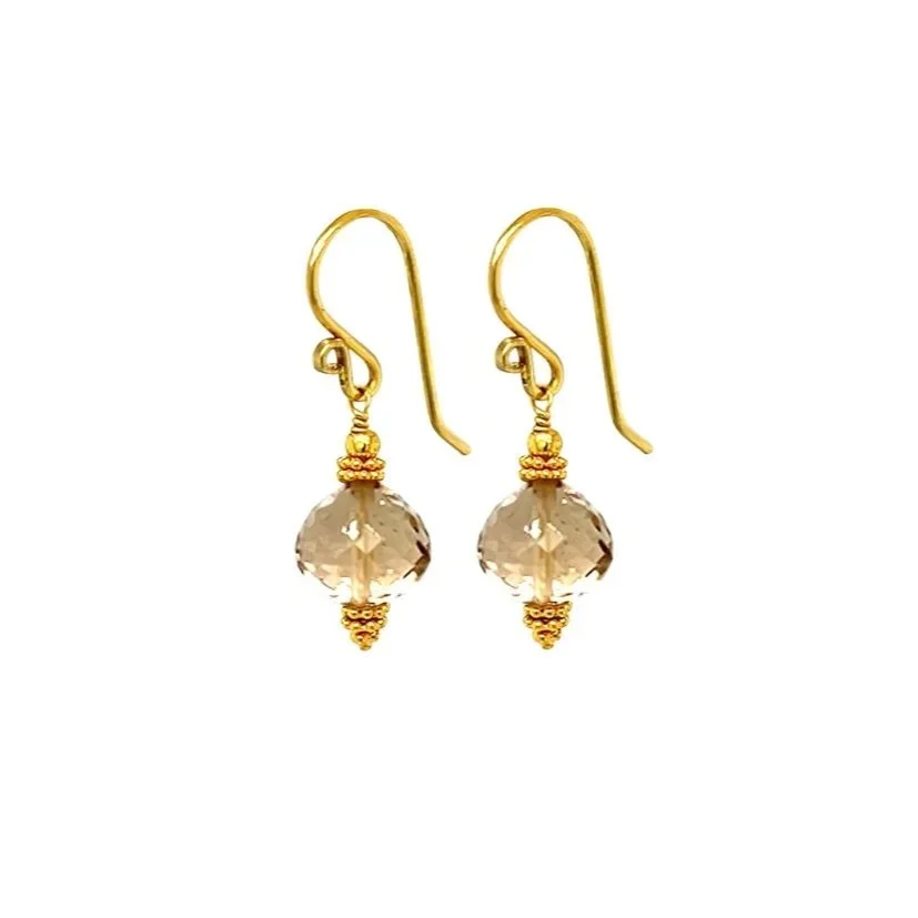 champagne citrine gemstone and 18K gold  hand made