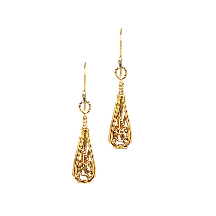 ancient Greece scroll 18K gold earrings hand-fabricated