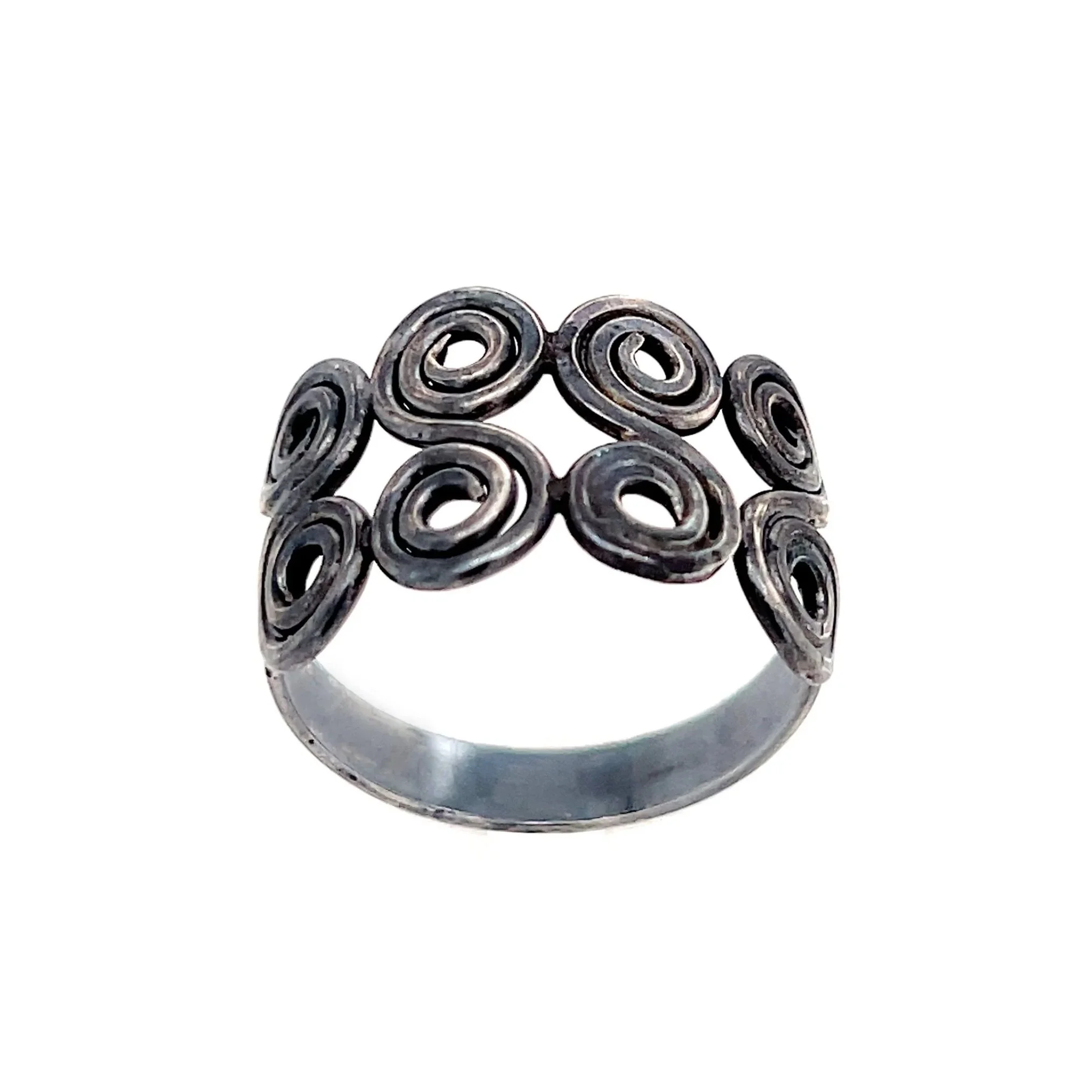 Aegean ancient Greece scrollwork ring silver hand-fabricated