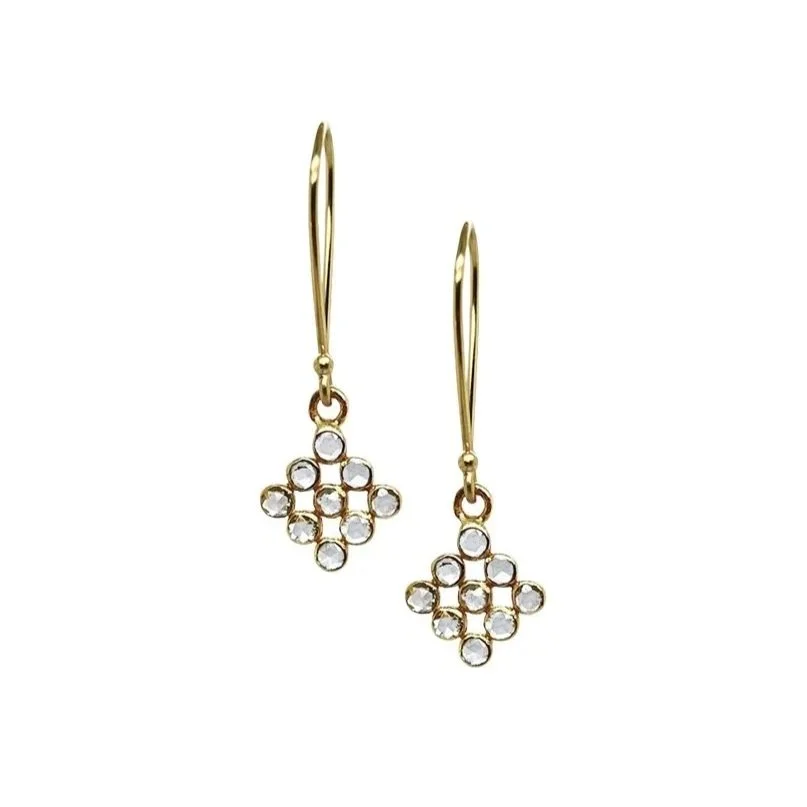 18K recycled gold rose cut diamond earrings