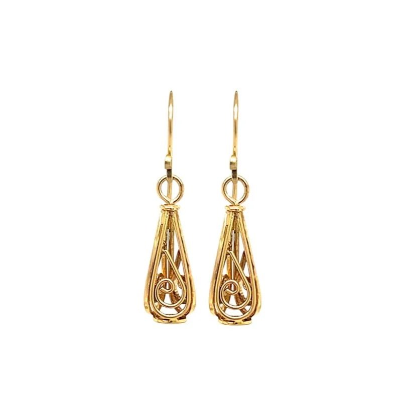 ancient Greece scroll 18K gold earrings hand-fabricated