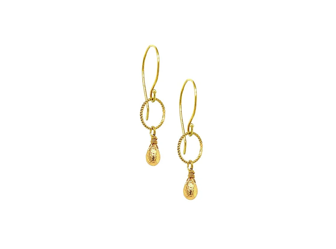18K Gold Teardrop Earrings