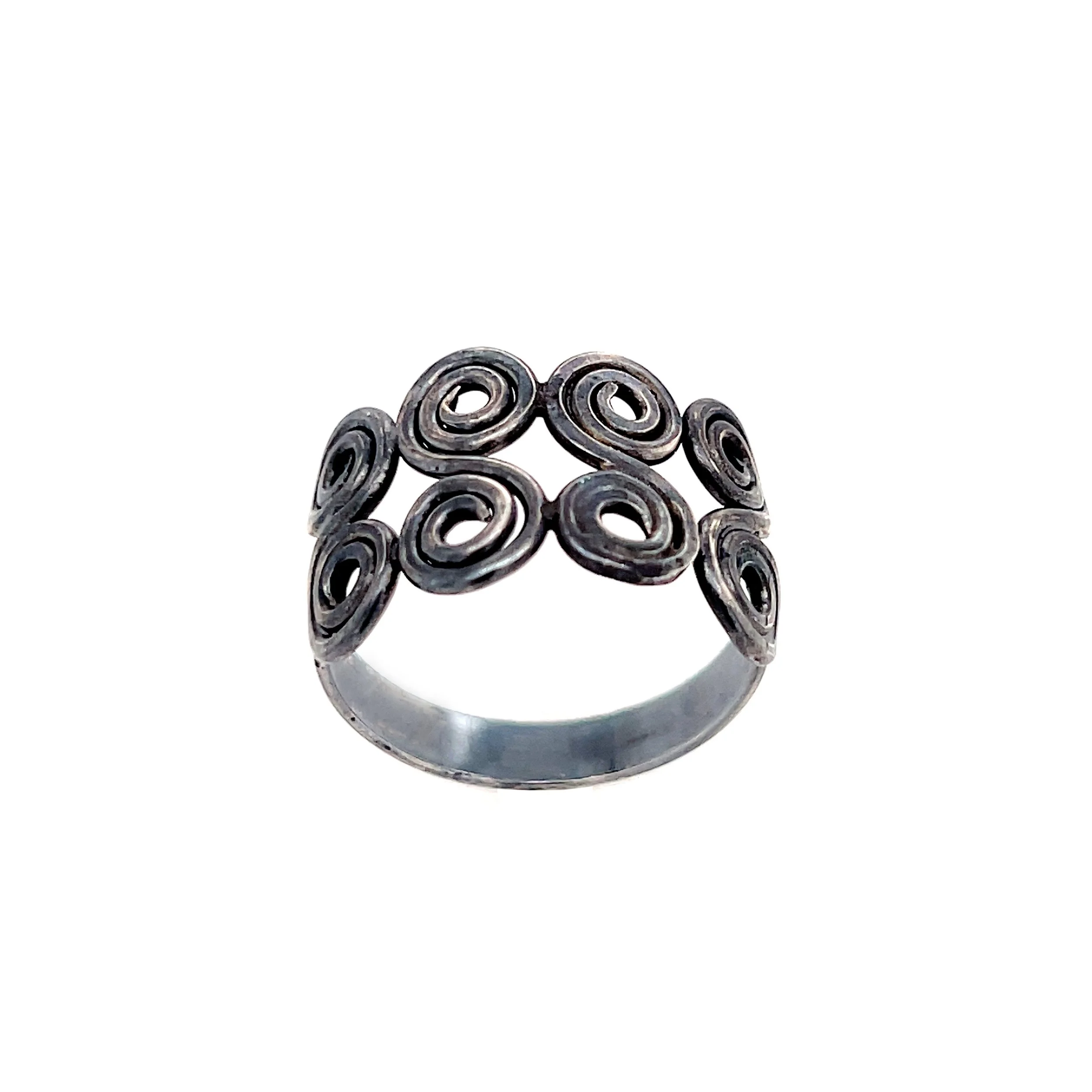 Oxidized Silver Scrollwork Ring