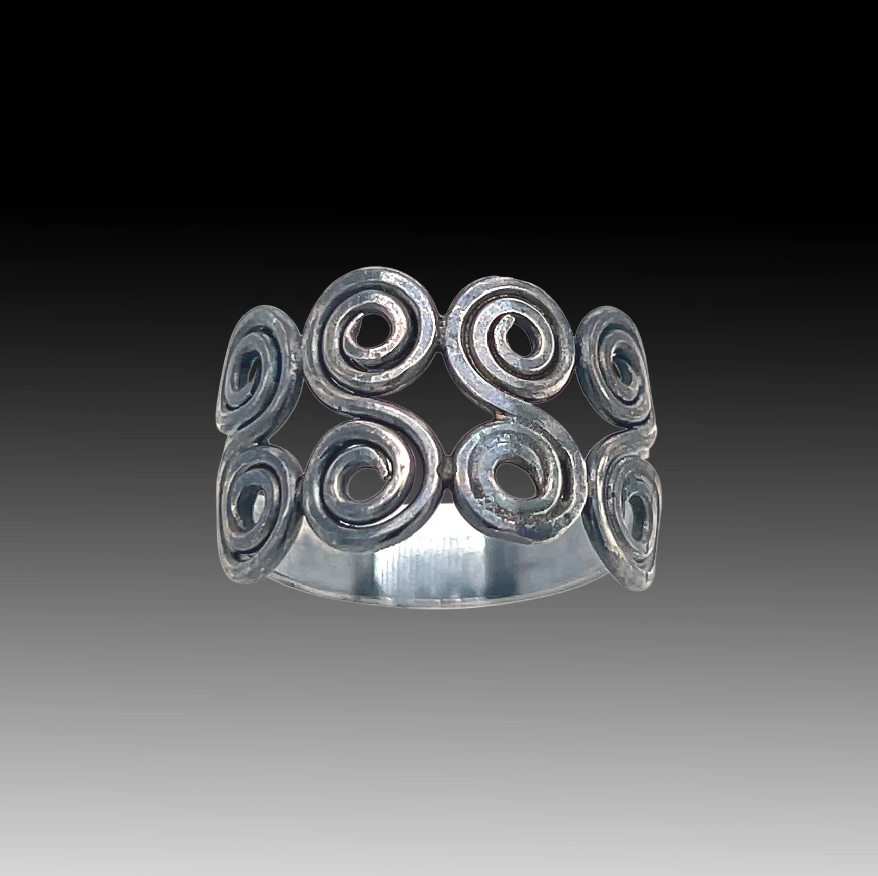 handmade silver scroll ring ancient Greek