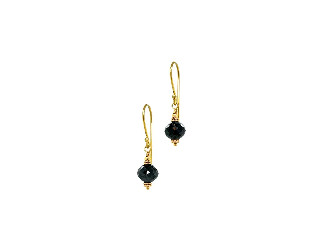Black Diamond and 18K Gold Drops