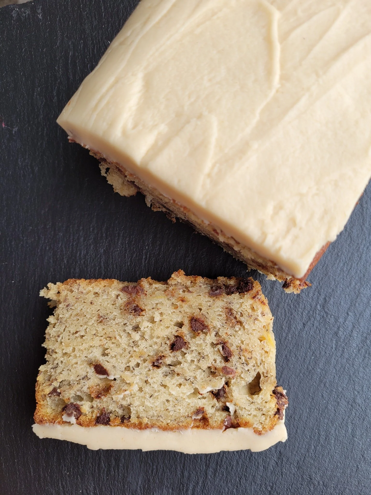 Chocolate Chip Banana Bread with Brown Butter Fudge