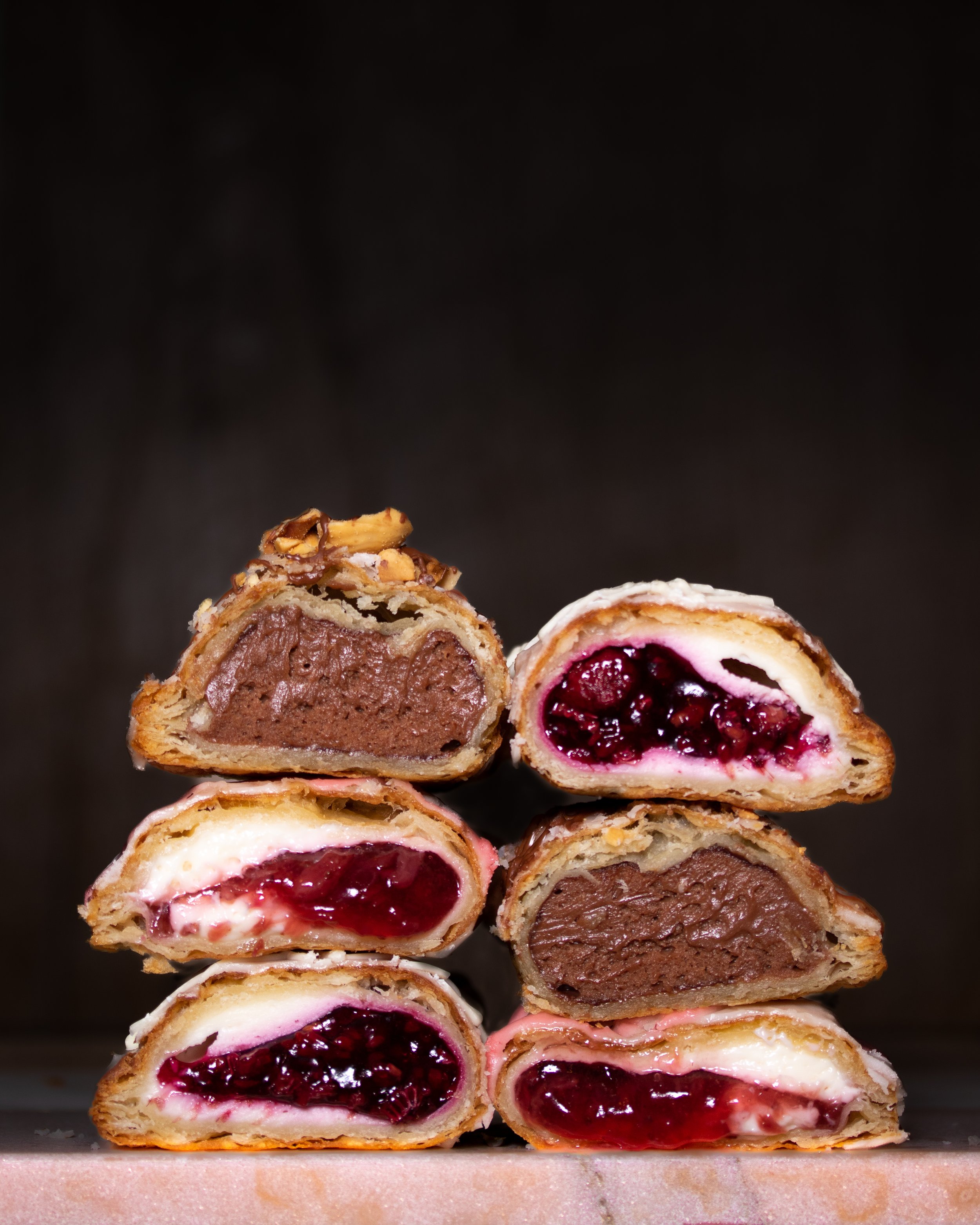 Nutella, Raspberry Mascarpone, & Blueberry Cheesecake Fry Pies