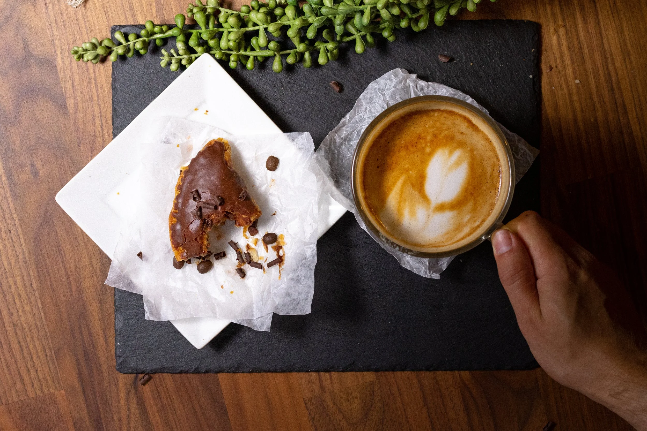 Enjoy a latte & fry pie in store :)