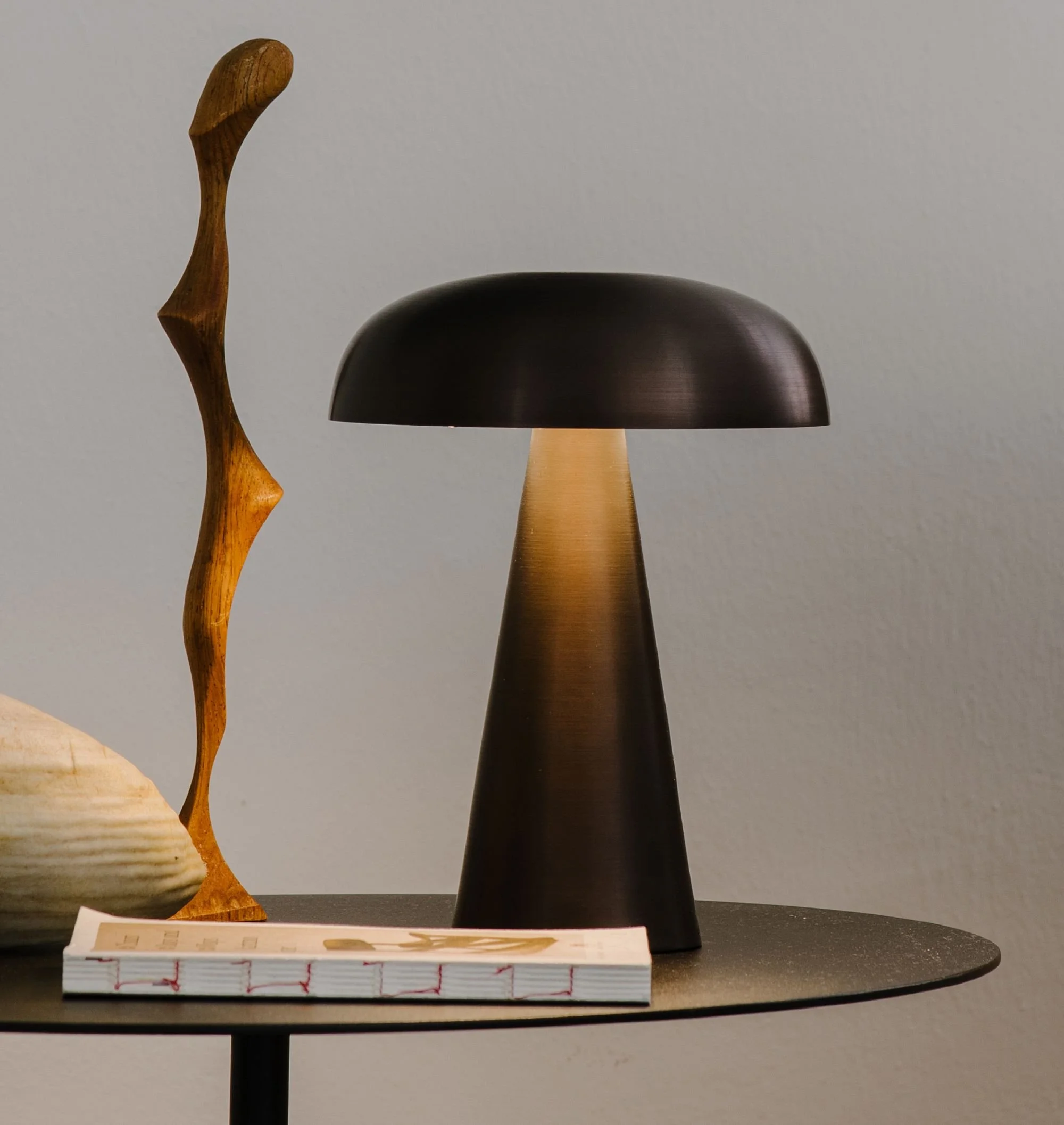 Bronze Brass Portable LED Lamp