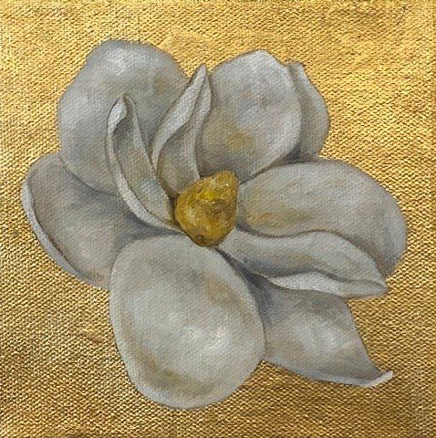 Magnolia I on Gold Background