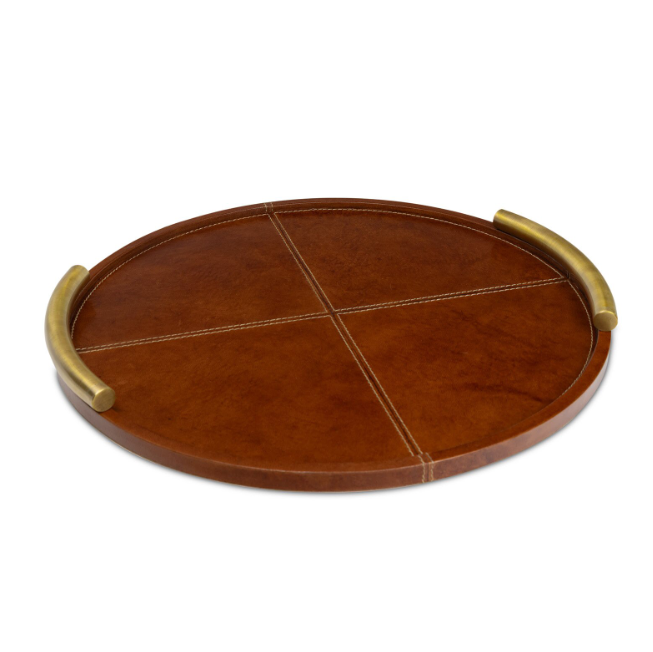 Round Leather Tray