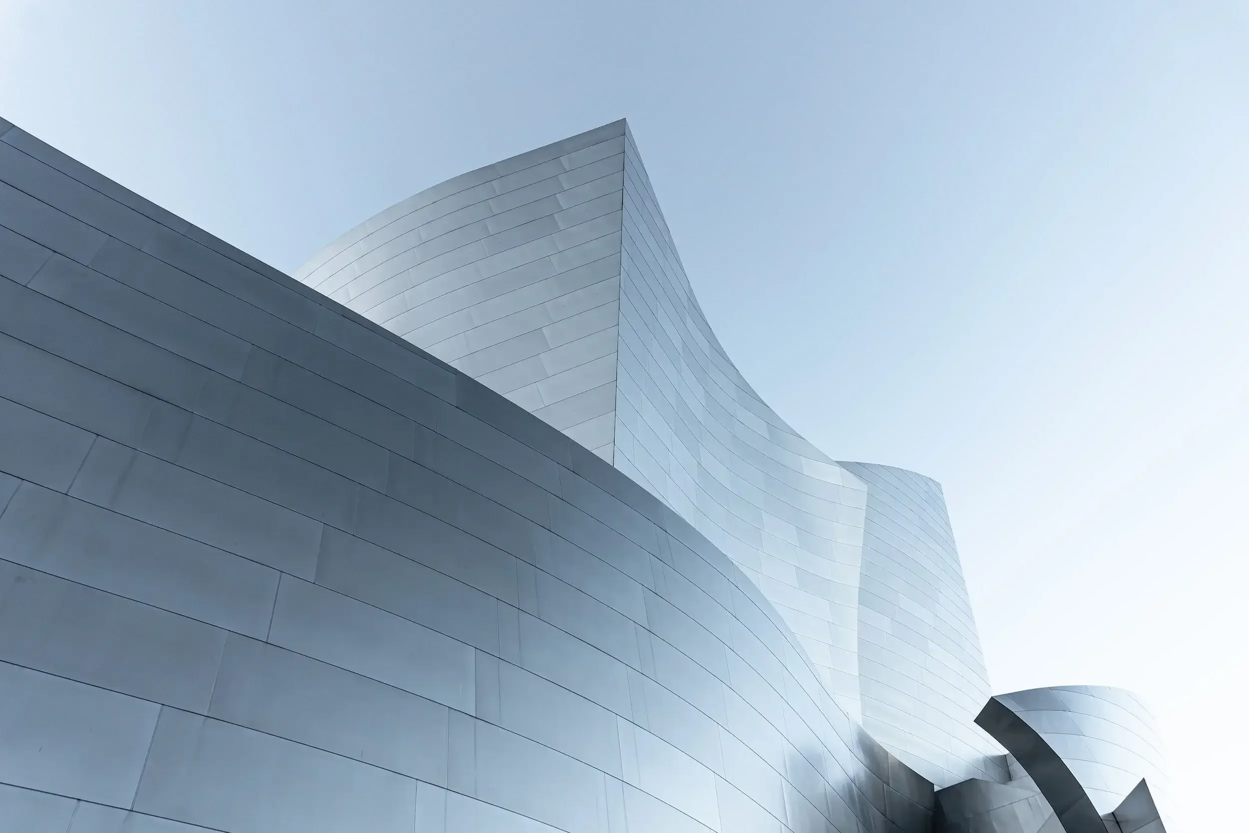 Close-up image of the Walt Disney Concert Hall building in Los Angeles. Showing a place an intimacy therapist might suggest during sex therapy in Manhattan Beach, CA. Or during therapy for relationship issues in Los Angeles.