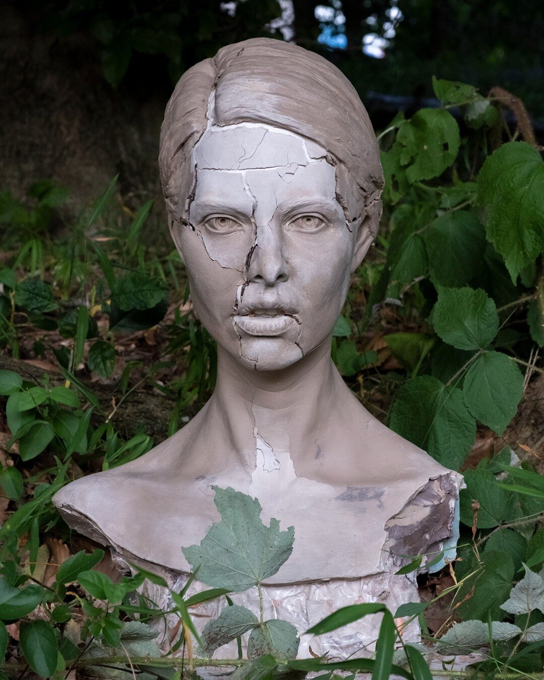 After I finished the mold of this piece I put it outside to watch it deteriorate #artinnature #decay #sculpture