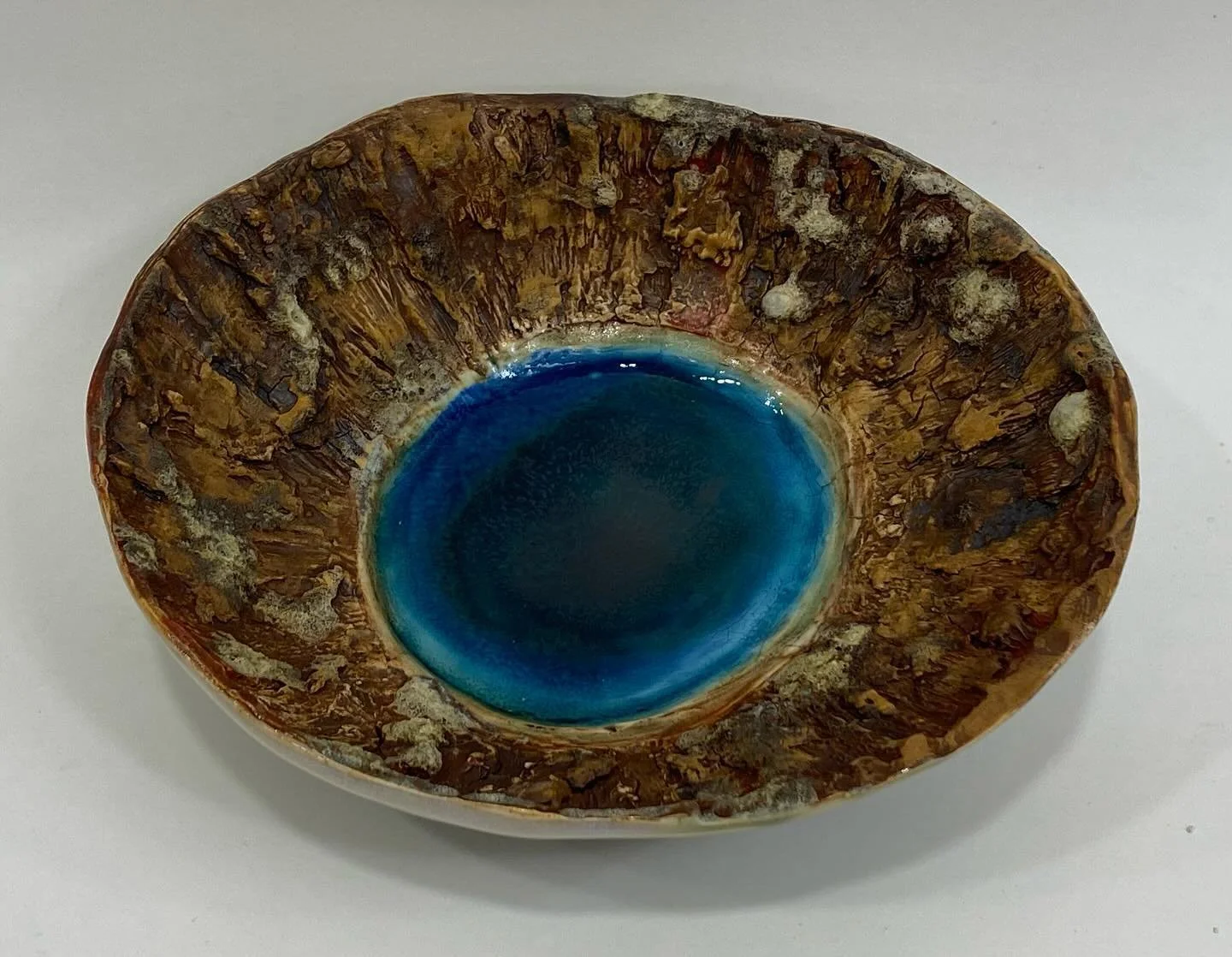 New crater bowl- based on crater lakes in Iceland #ceramicart #functionalsculpture #inspiredbynature