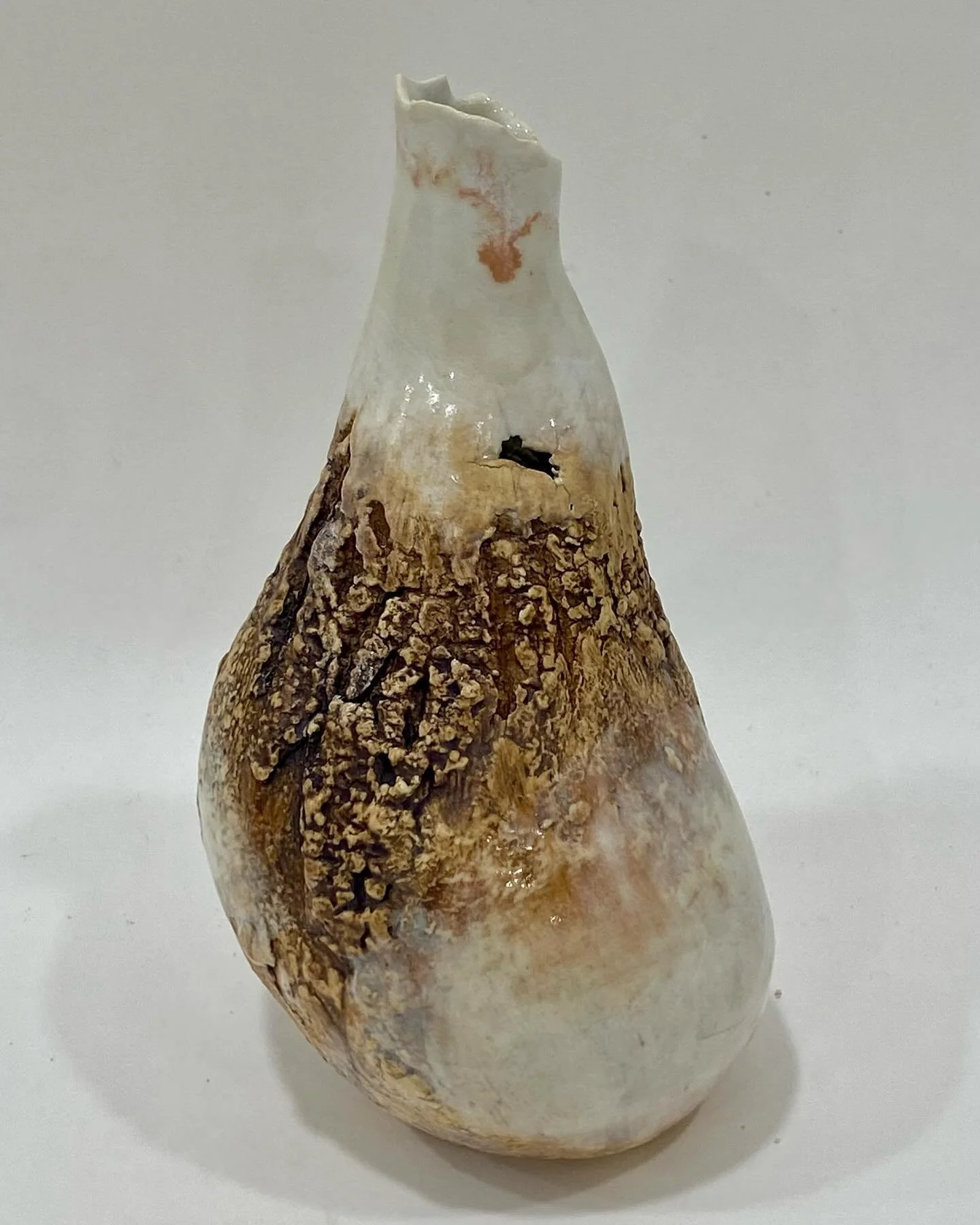 New bark vessel #ceramicart #functionalsculpture #inspiredbynature