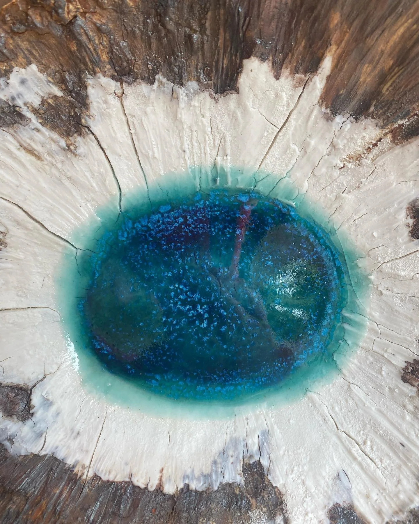 Detail shot from one of my crater lake bowls #ceramicart #functionalart #inspiredbynature
