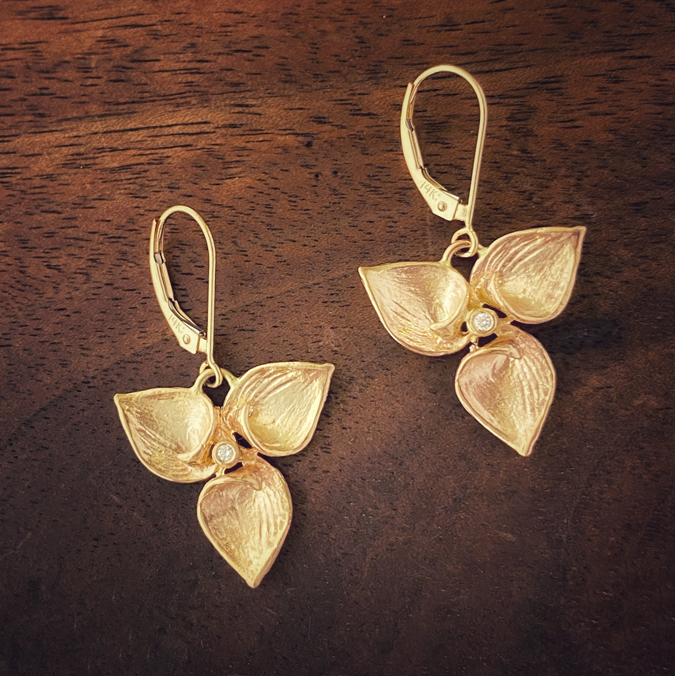Triple Hosta Earrings — InBloom Jewelry