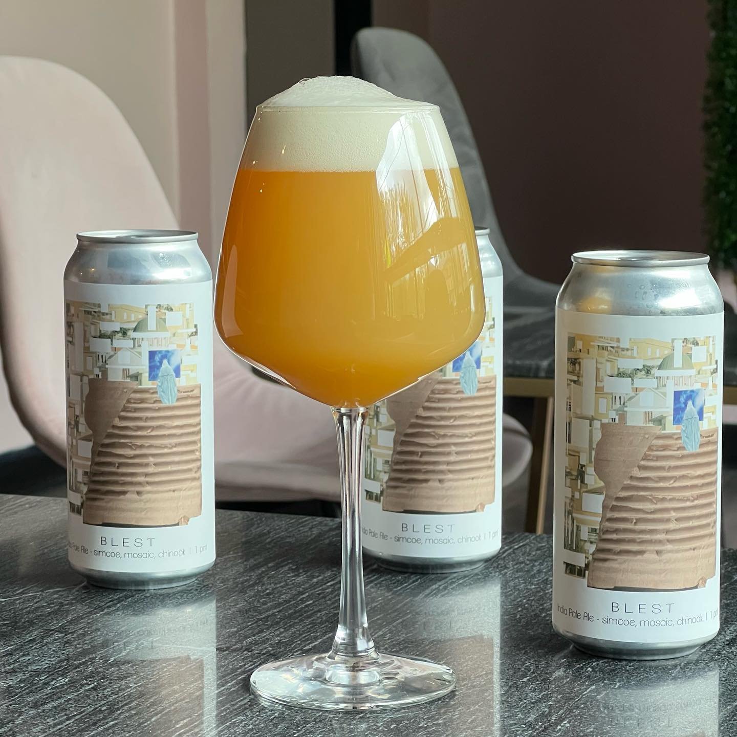 🙏 B 🙏 L 🙏 E 🙏 S 🙏 T 🙏 

Returning today, both on draft and in 4packs to go, is one of our semi- regular NEIPA, BLEST. Bursting with flavors of lemon and lime zest, soft melon, and ripe lychee, this 7.5% beer is shockingly refreshing. 

Addition